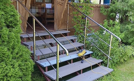 Нержавеющее ограждение с двумя ригелями